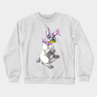 Bobtail BunnyCat: Lilac Point (Pink) Crewneck Sweatshirt